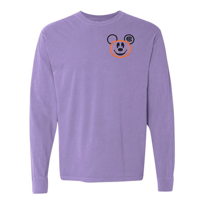 Monogrammed Mickey Pumpkin Comfort Colors Long Sleeve T-Shirt - United Monograms