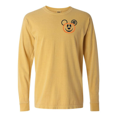 Monogrammed Mickey Pumpkin Comfort Colors Long Sleeve T-Shirt - United Monograms