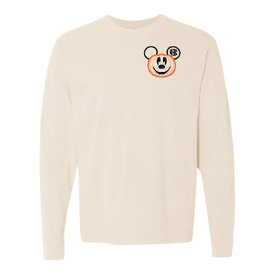 Monogrammed Mickey Pumpkin Comfort Colors Long Sleeve T-Shirt - United Monograms