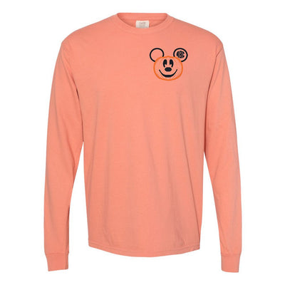 Monogrammed Mickey Pumpkin Comfort Colors Long Sleeve T-Shirt - United Monograms