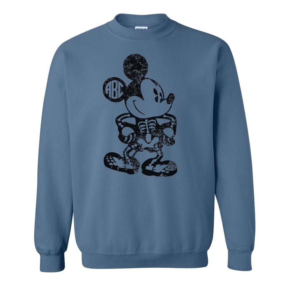 Monogrammed 'Mickey Skeleton' Crewneck Sweatshirt - United Monograms