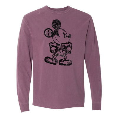 Monogrammed 'Mickey Skeleton' Long Sleeve T-Shirt - United Monograms