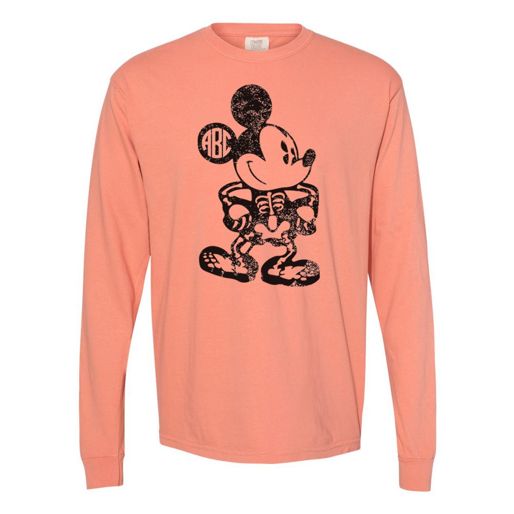 Monogrammed 'Mickey Skeleton' Long Sleeve T-Shirt - United Monograms