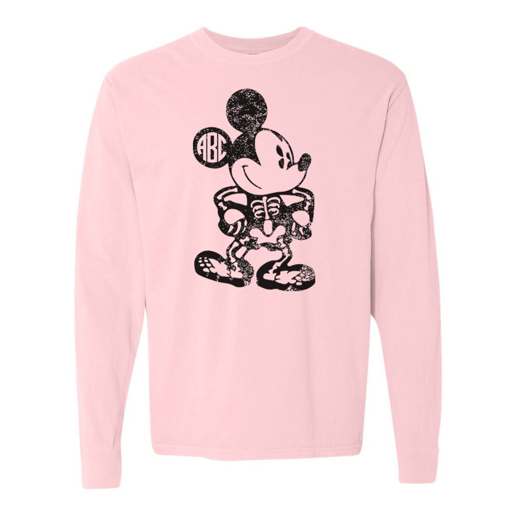 Monogrammed 'Mickey Skeleton' Long Sleeve T-Shirt - United Monograms