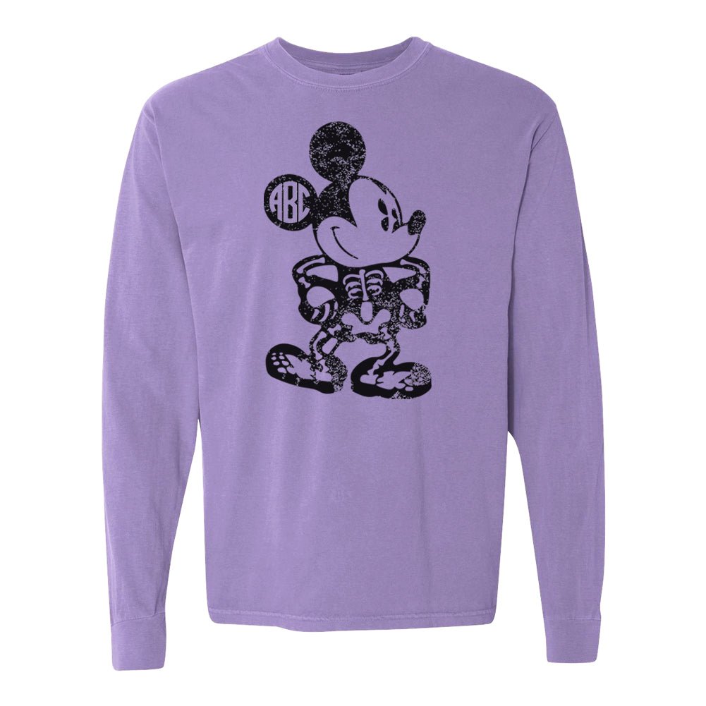 Monogrammed 'Mickey Skeleton' Long Sleeve T-Shirt - United Monograms