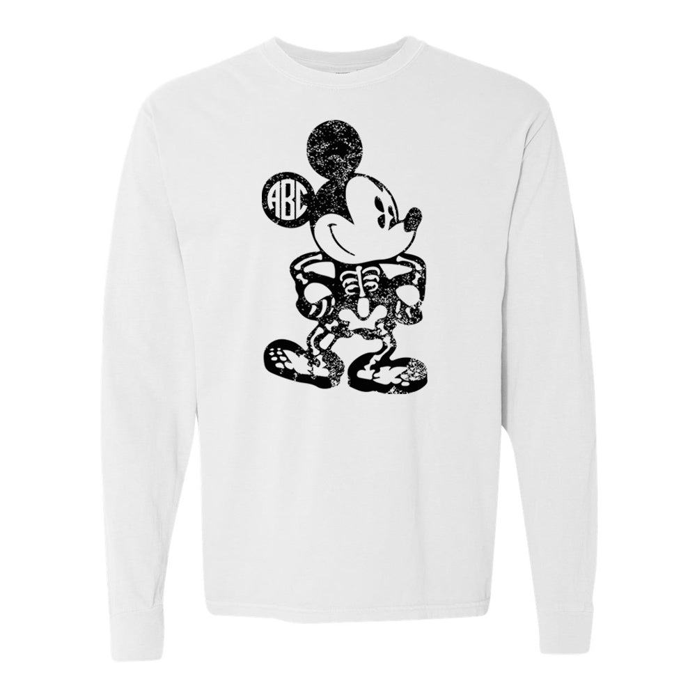 Monogrammed 'Mickey Skeleton' Long Sleeve T-Shirt - United Monograms