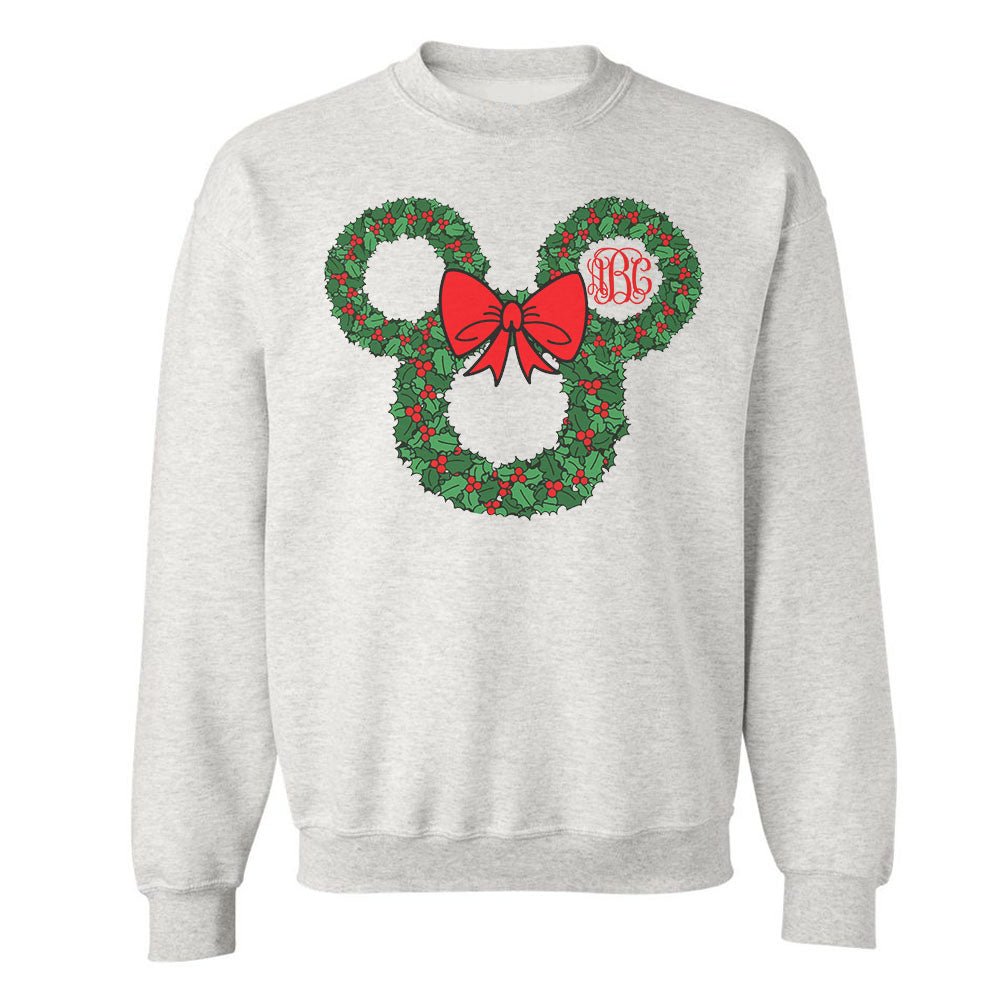 Monogrammed 'Minnie Christmas Wreath' Crewneck Sweatshirt - United Monograms