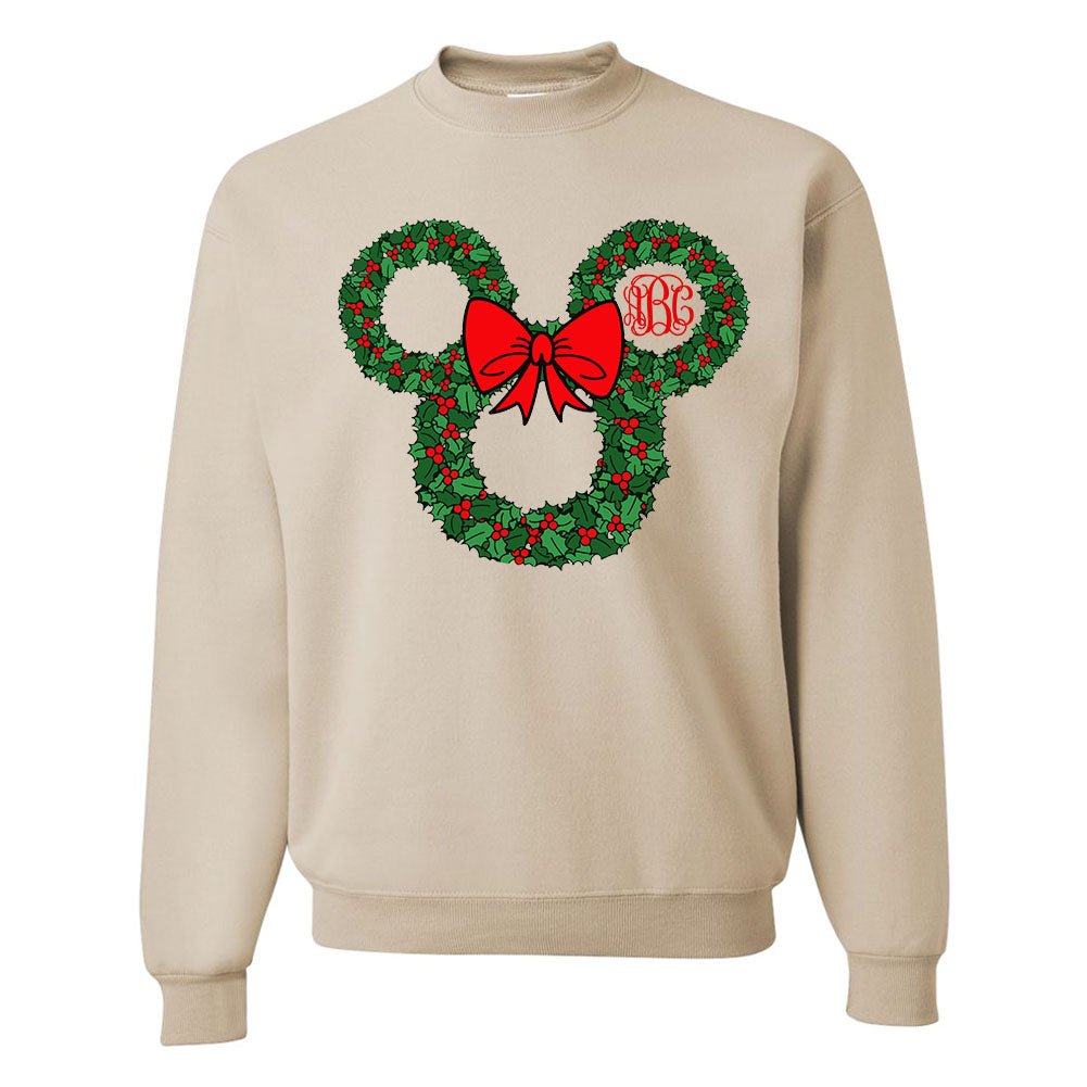 Monogrammed 'Minnie Christmas Wreath' Crewneck Sweatshirt - United Monograms