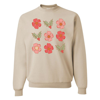 Monogrammed 'Mistletoe & Flowers' Crewneck Sweatshirt - United Monograms