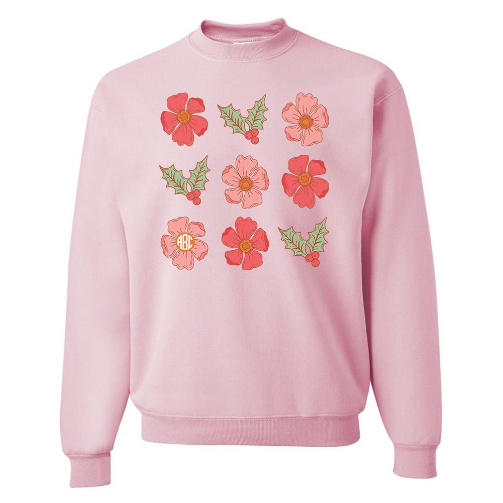 Monogrammed 'Mistletoe & Flowers' Crewneck Sweatshirt - United Monograms