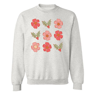 Monogrammed 'Mistletoe & Flowers' Crewneck Sweatshirt - United Monograms