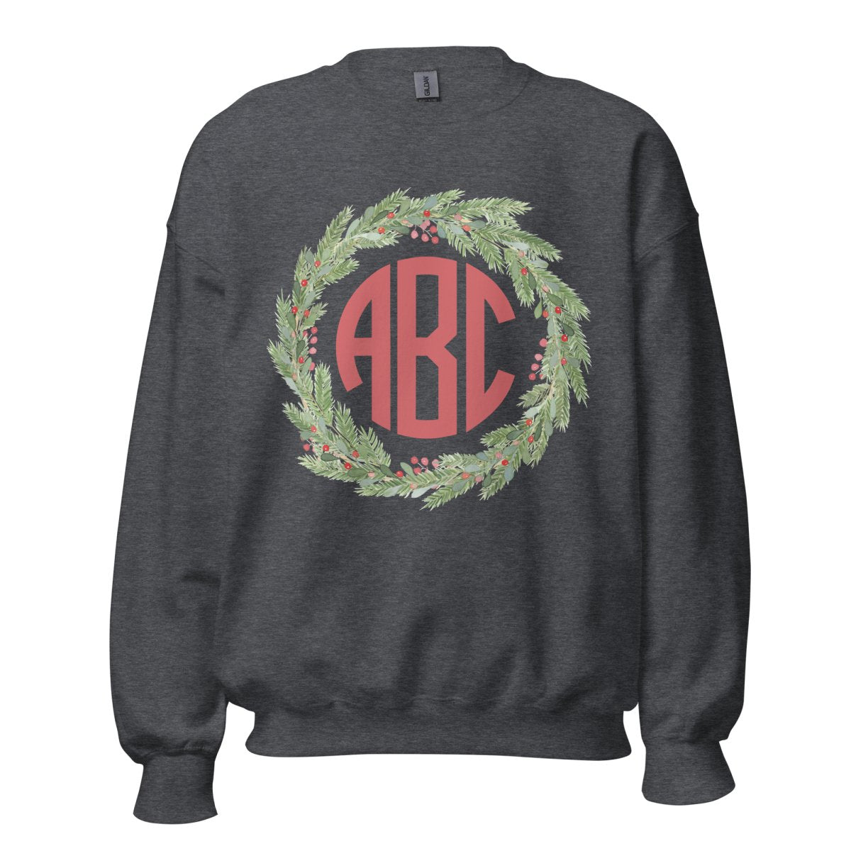 Monogrammed 'Mistletoe Wreath' Crewneck Sweatshirt - United Monograms