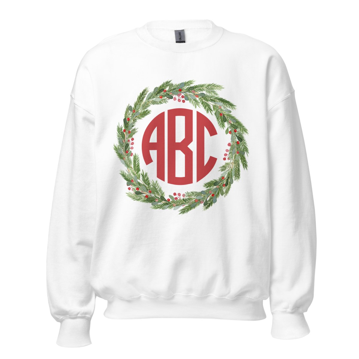 Monogrammed 'Mistletoe Wreath' Crewneck Sweatshirt - United Monograms