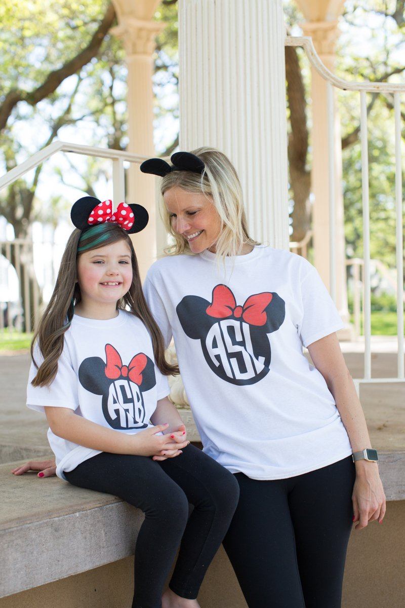 Monogrammed Mommy Me Minnie Basic T Shirts United Monograms