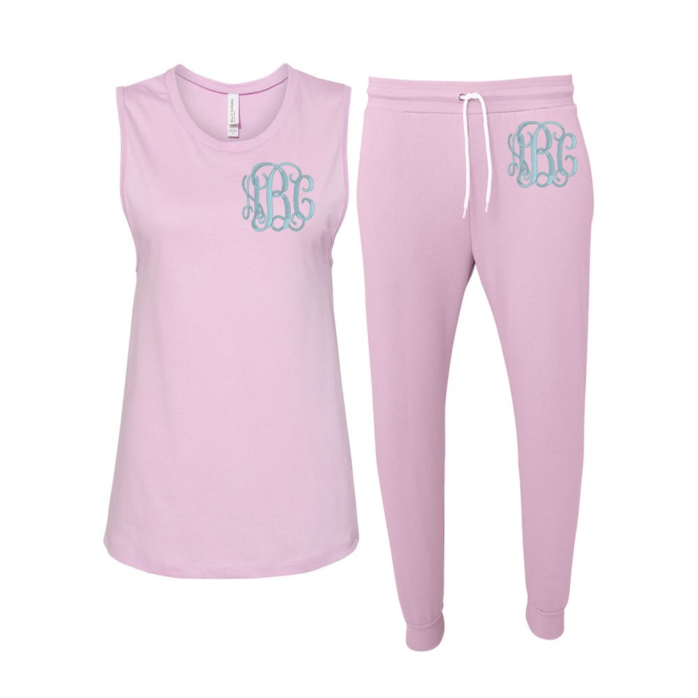 Monogrammed Muscle Tank Jogger Set Package - United Monograms