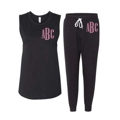 Monogrammed Muscle Tank Jogger Set Package - United Monograms