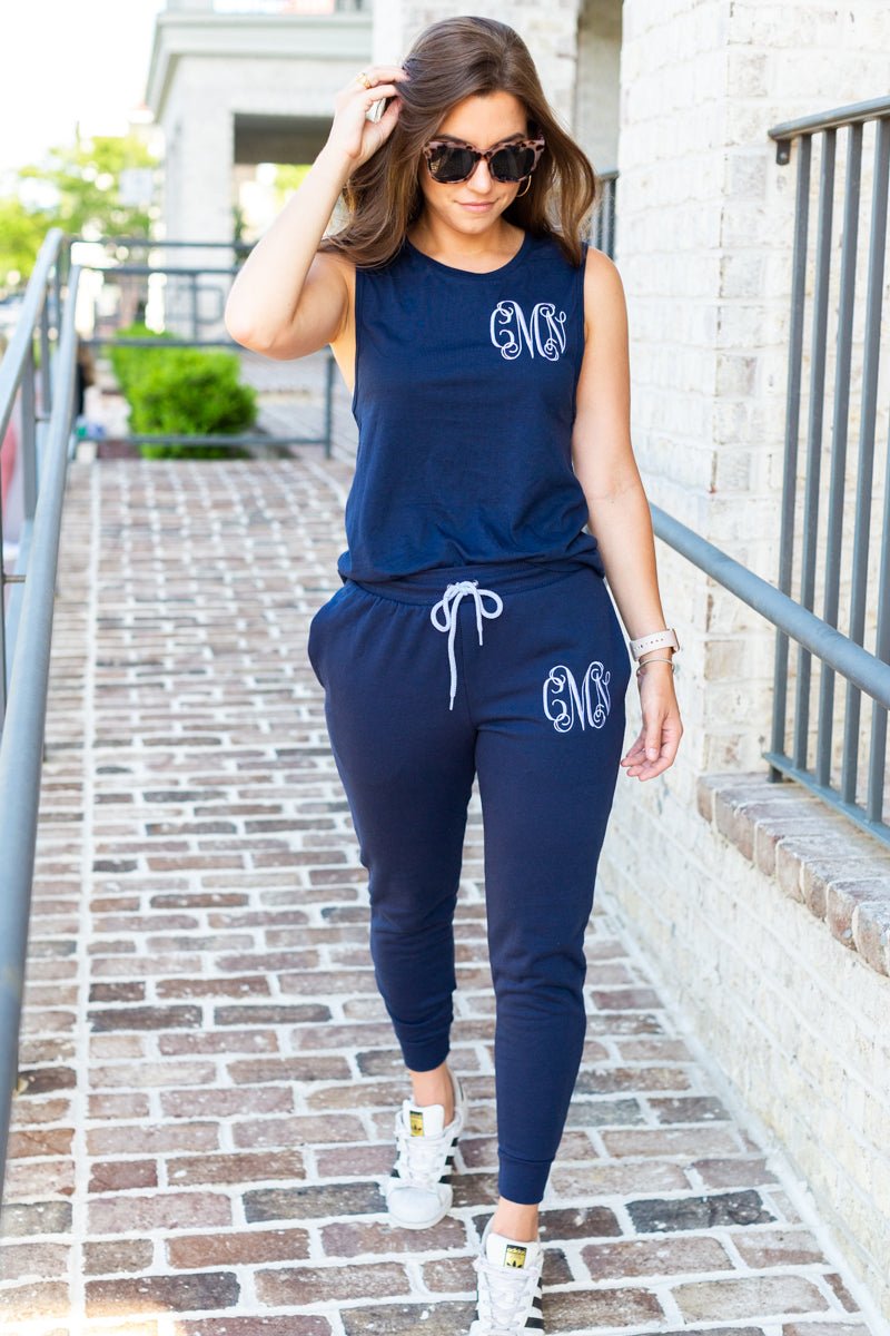 Monogrammed Muscle Tank Jogger Set Package - United Monograms