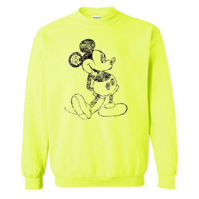 Monogrammed Neon 'Vintage Mickey' Crewneck Sweatshirt - United Monograms