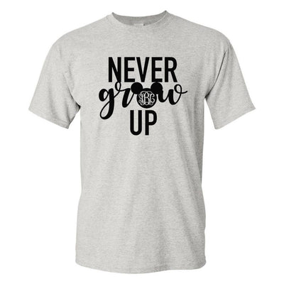 Monogrammed 'Never Grow Up' Mickey Basic T-Shirt - United Monograms