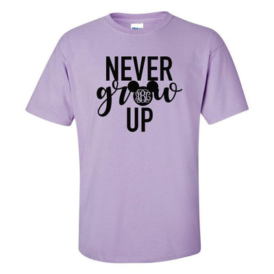 Monogrammed 'Never Grow Up' Mickey Basic T-Shirt - United Monograms