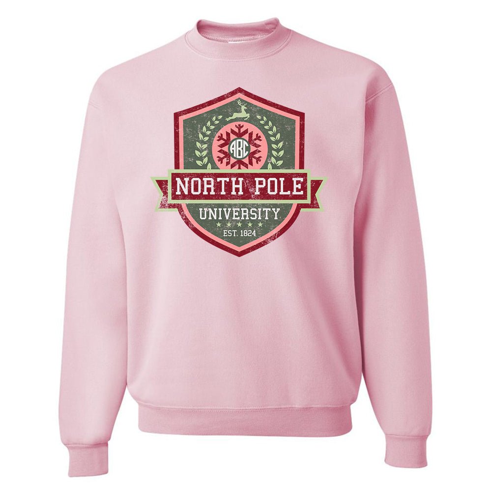 Monogrammed 'North Pole University Crest' Crewneck Sweatshirt - United Monograms