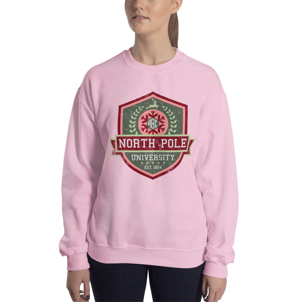 Monogrammed 'North Pole University Crest' Crewneck Sweatshirt - United Monograms