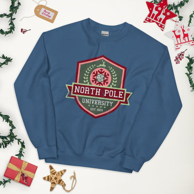 Monogrammed 'North Pole University Crest' Crewneck Sweatshirt - United Monograms