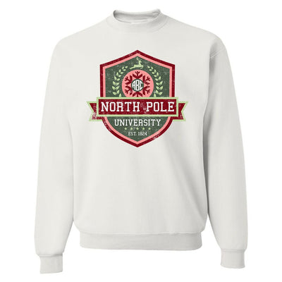 Monogrammed 'North Pole University Crest' Crewneck Sweatshirt - United Monograms