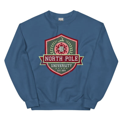 Monogrammed 'North Pole University Crest' Crewneck Sweatshirt - United Monograms