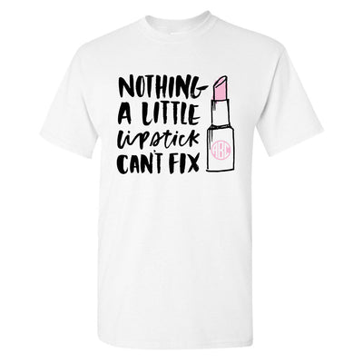 Monogrammed 'Nothing A Little Lipstick Can't Fix' Basic T-Shirt - United Monograms