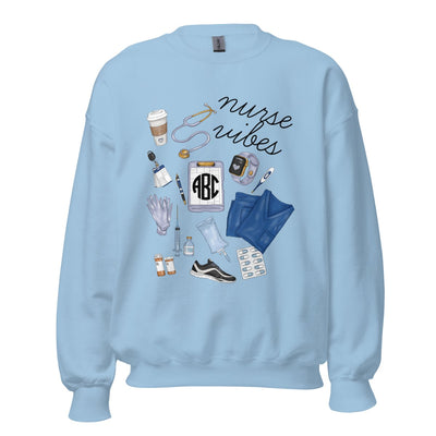 Monogrammed 'Nurse Vibes' Crewneck Sweatshirt - United Monograms