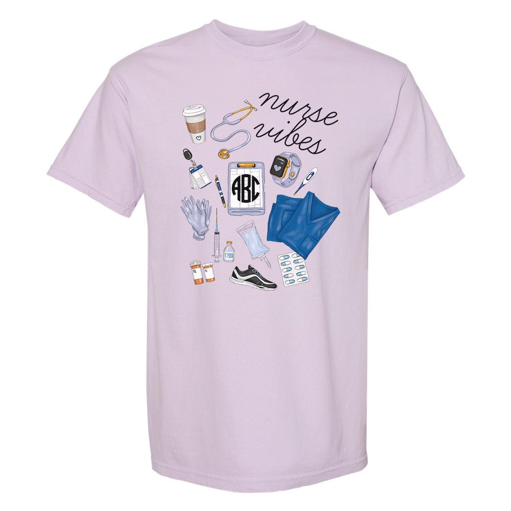 Monogrammed 'Nurse Vibes' T-Shirt - United Monograms