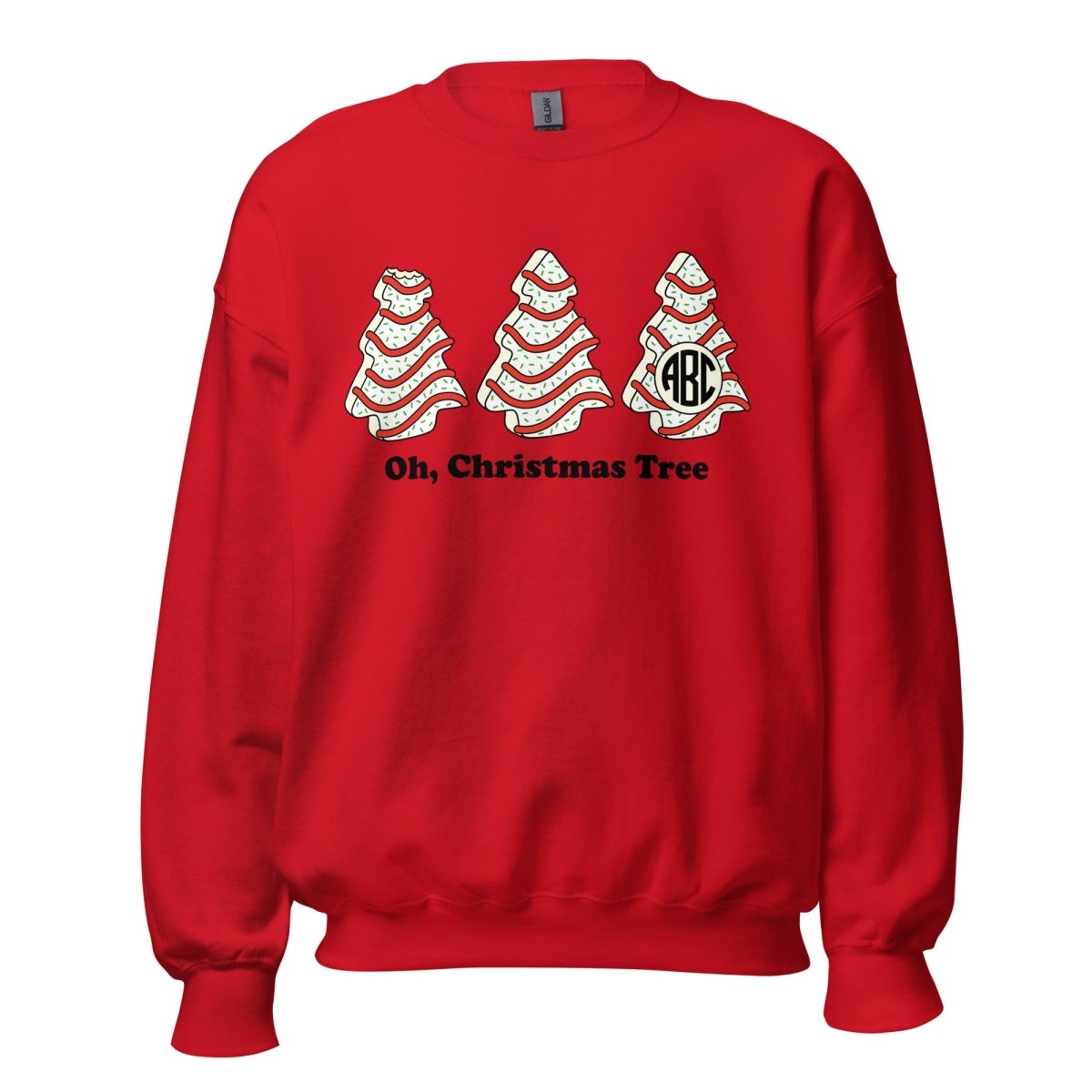 Monogrammed 'Oh, Christmas Tree Cakes' Crewneck Sweatshirt - United Monograms