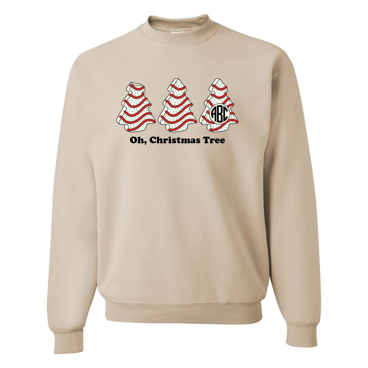 Monogrammed 'Oh, Christmas Tree Cakes' Crewneck Sweatshirt - United Monograms