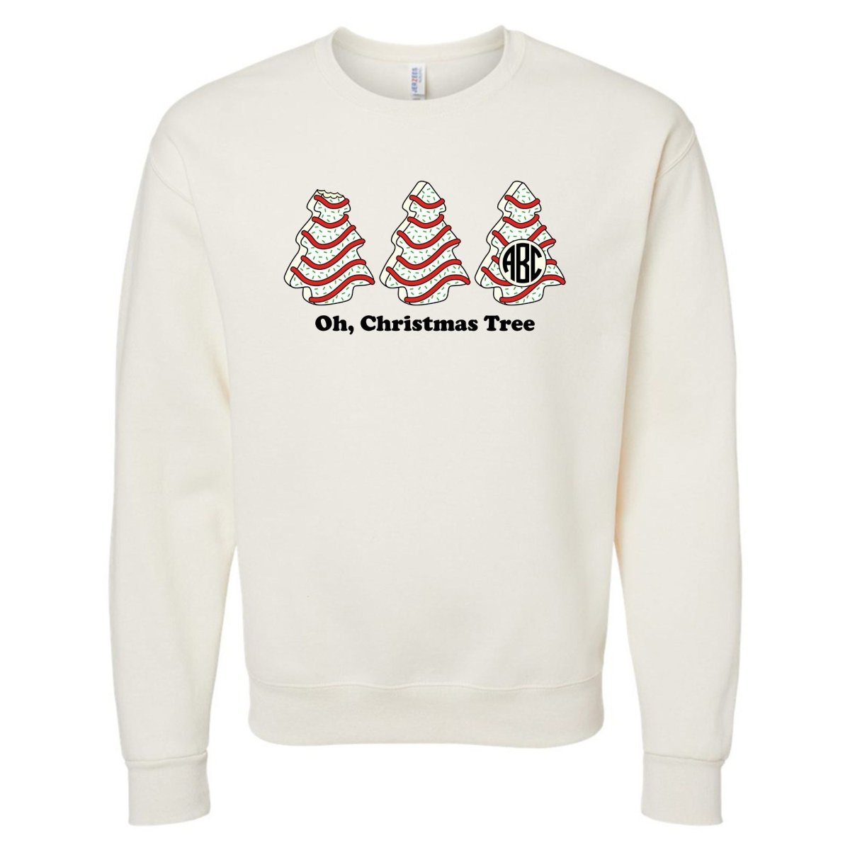 Monogrammed 'Oh, Christmas Tree Cakes' Crewneck Sweatshirt - United Monograms