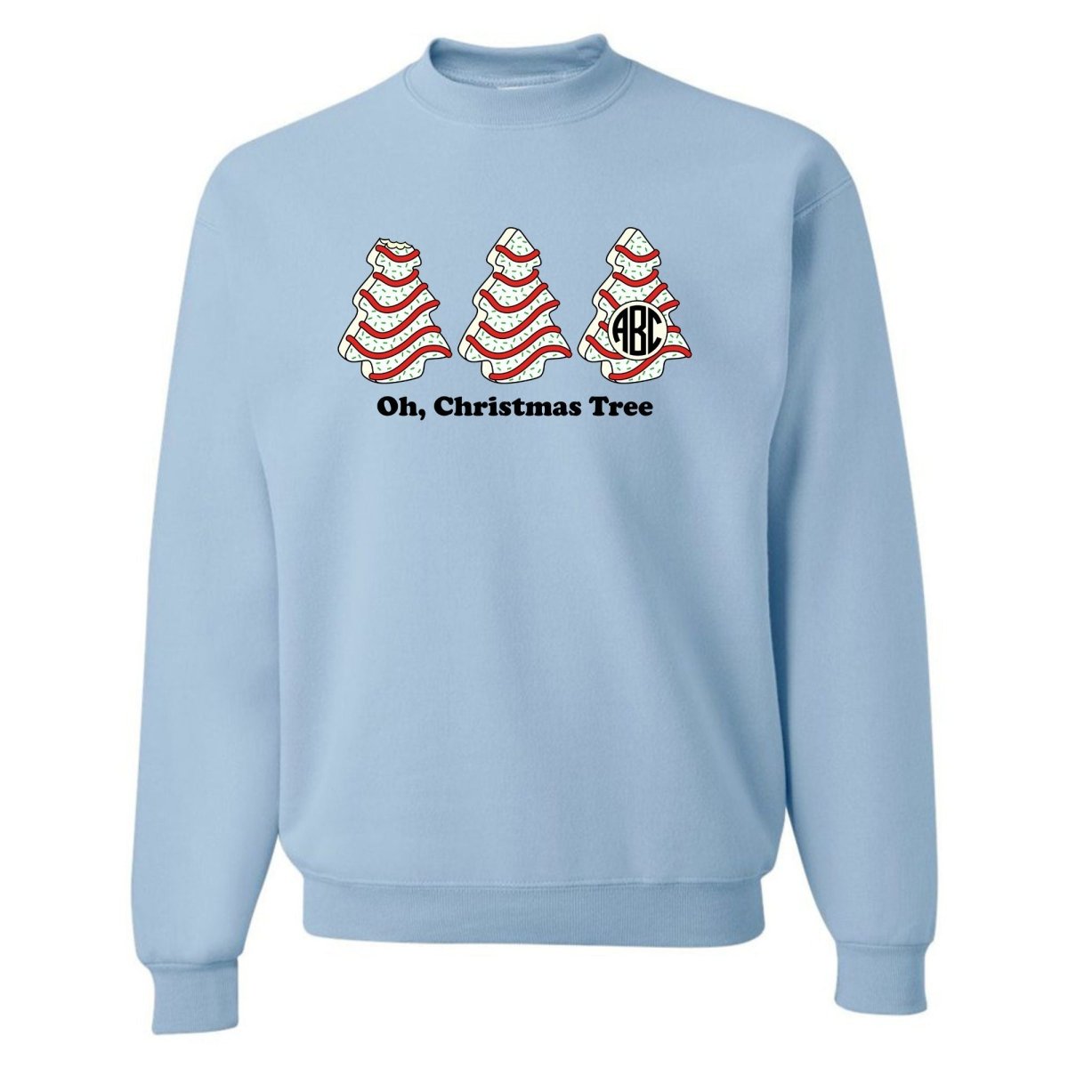 Monogrammed 'Oh, Christmas Tree Cakes' Crewneck Sweatshirt - United Monograms