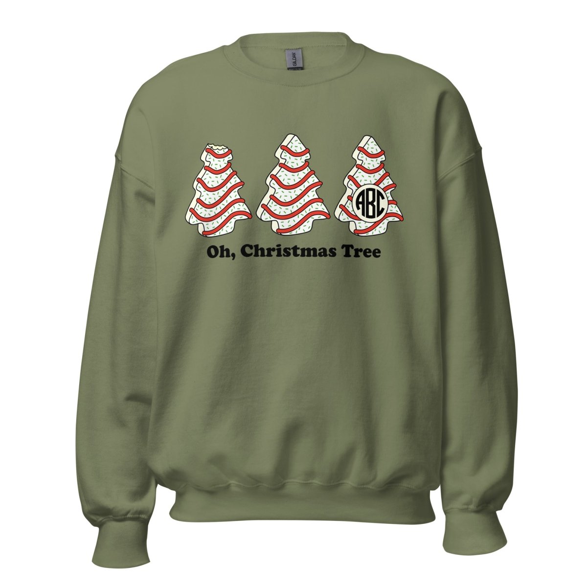 Monogrammed 'Oh, Christmas Tree Cakes' Crewneck Sweatshirt - United Monograms