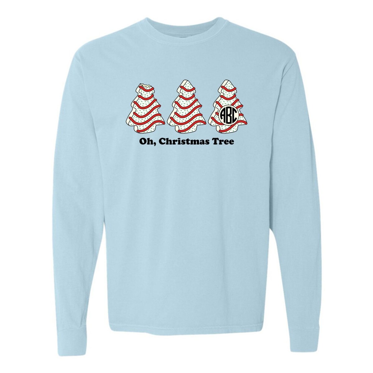 Monogrammed 'Oh, Christmas Tree Cakes' Long Sleeve T - Shirt - United Monograms