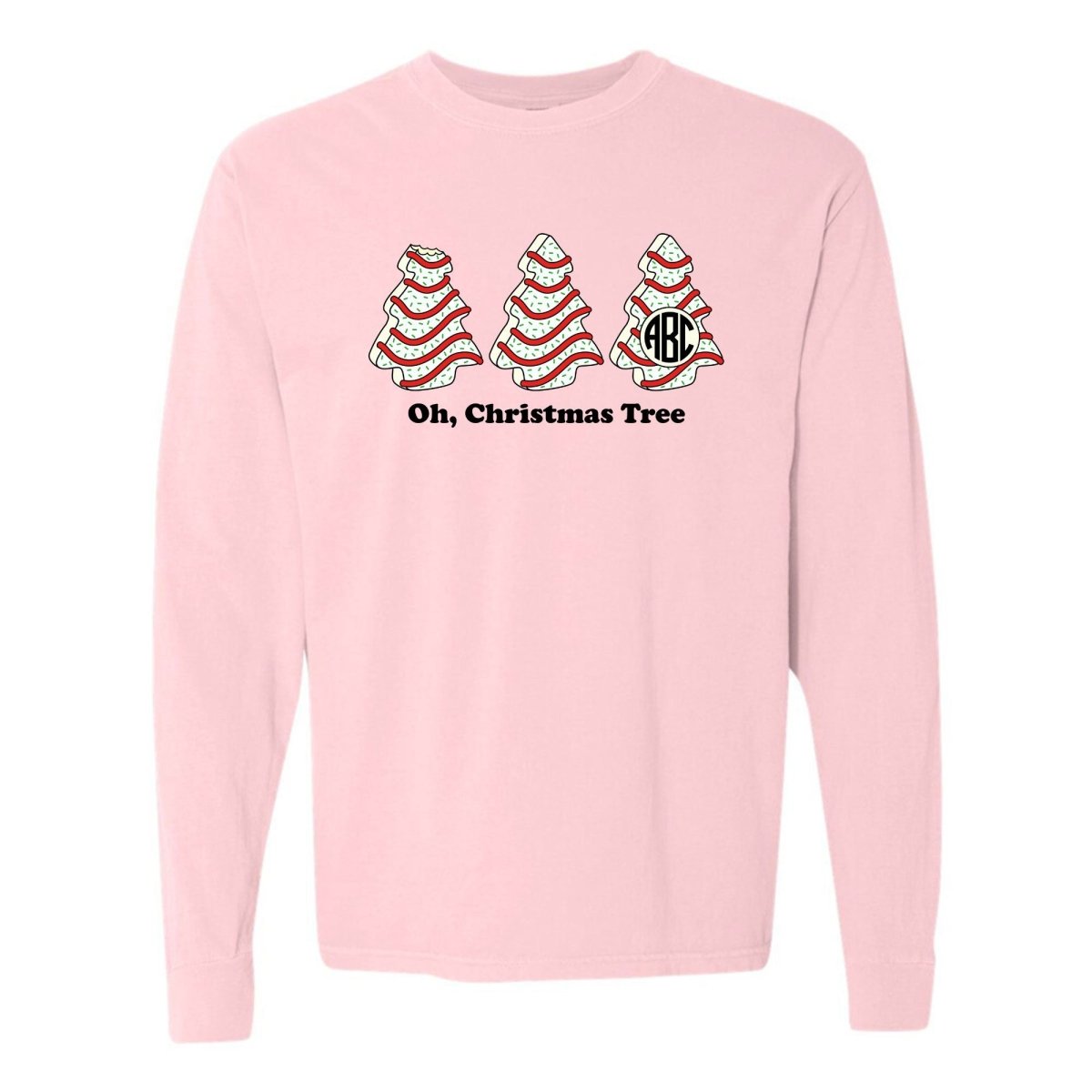 Monogrammed 'Oh, Christmas Tree Cakes' Long Sleeve T - Shirt - United Monograms