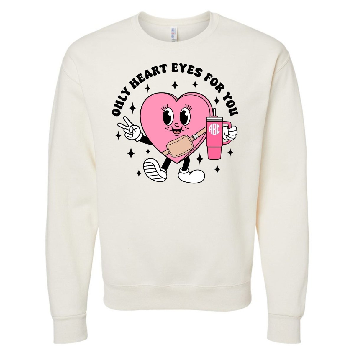 Monogrammed 'Only Heart Eyes For You' Crewneck Sweatshirt - United Monograms