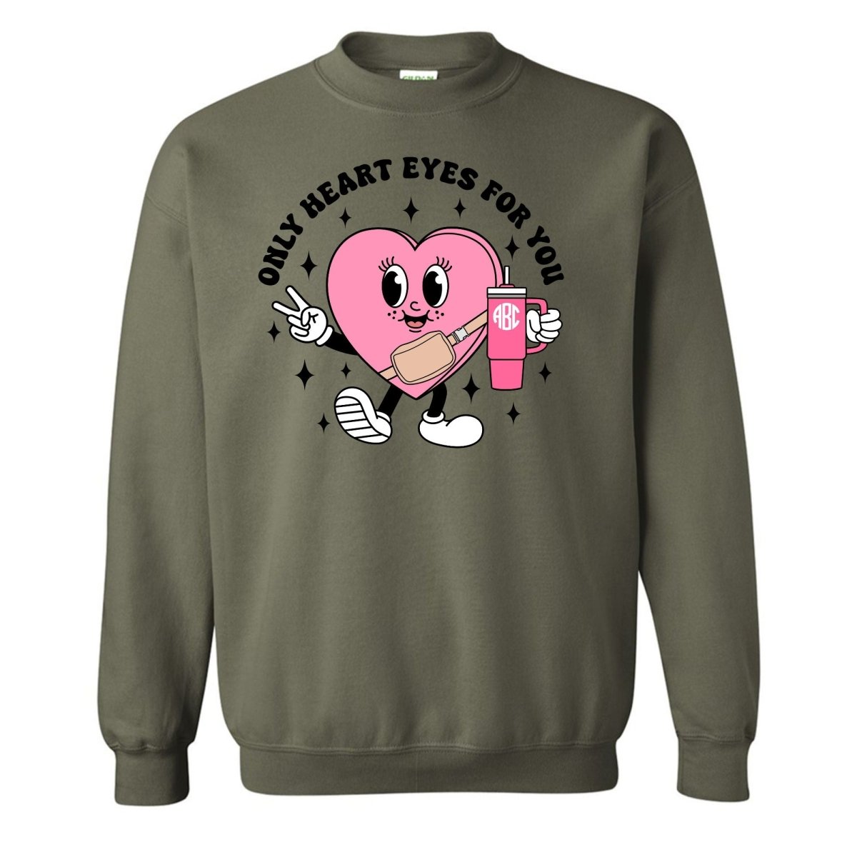 Monogrammed 'Only Heart Eyes For You' Crewneck Sweatshirt - United Monograms