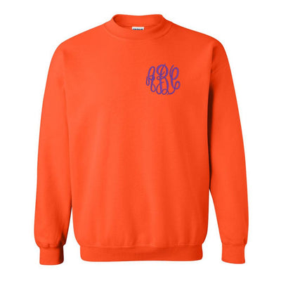 Monogrammed Orange Crewneck Sweatshirt - United Monograms