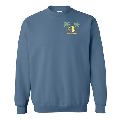 Monogrammed Palm Tree Crewneck Sweatshirt - United Monograms