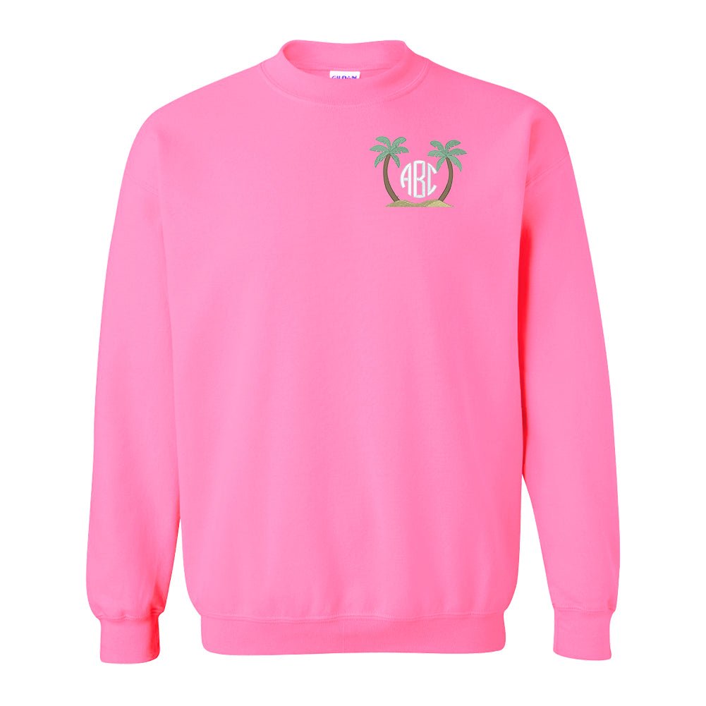 Monogrammed Palm Tree Crewneck Sweatshirt - United Monograms