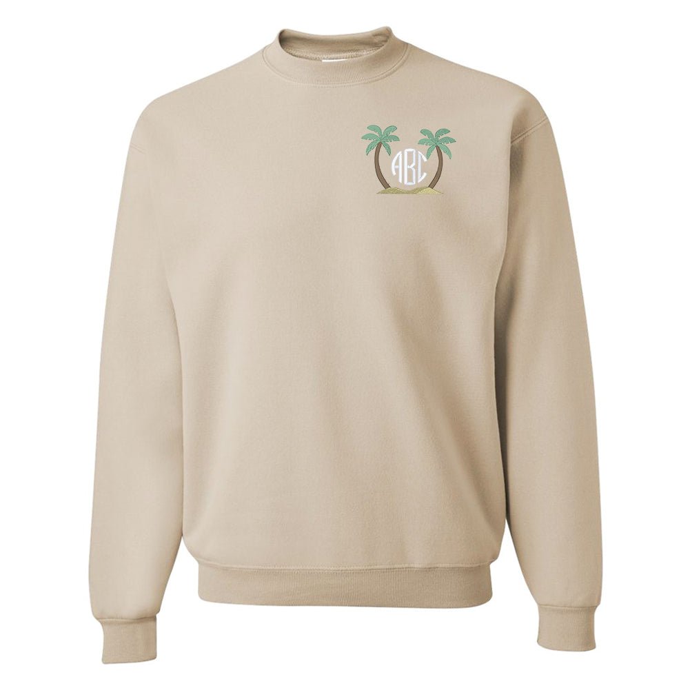 Monogrammed Palm Tree Crewneck Sweatshirt - United Monograms