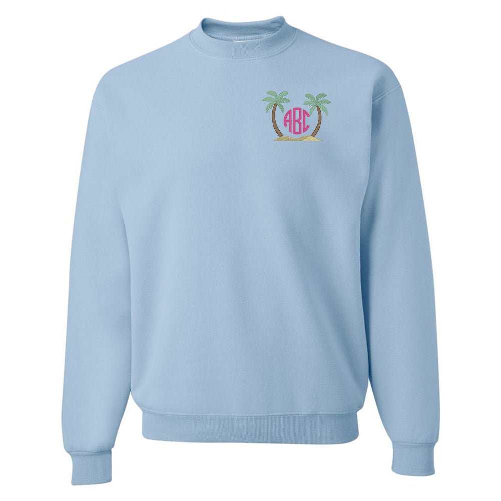 Monogrammed Palm Tree Crewneck Sweatshirt - United Monograms