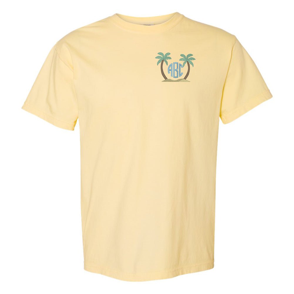 Monogrammed Palm Trees Comfort Colors T-Shirt - United Monograms