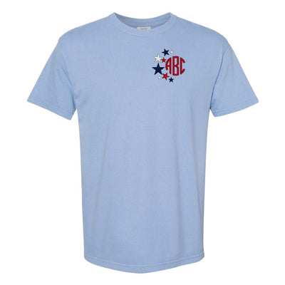 Monogrammed Patriotic Stars Comfort Colors T-Shirt - United Monograms