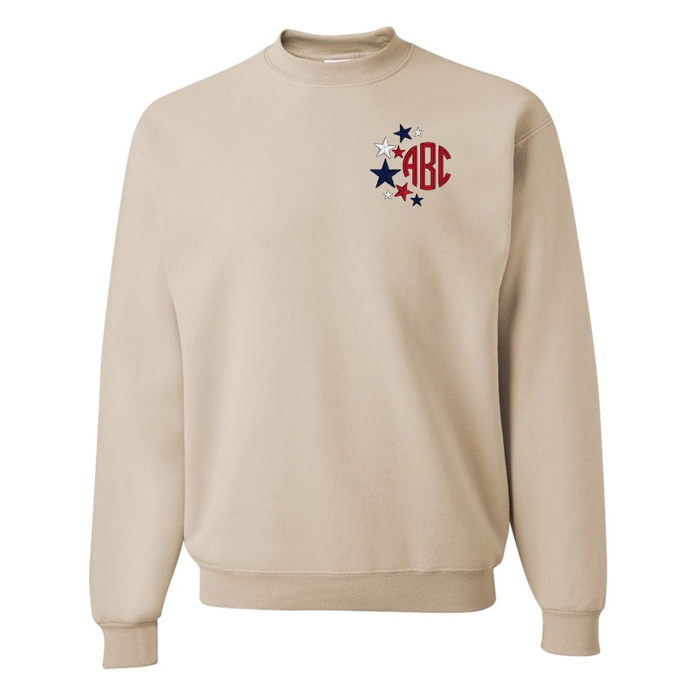 Monogrammed Patriotic Stars Crewneck Sweatshirt - United Monograms