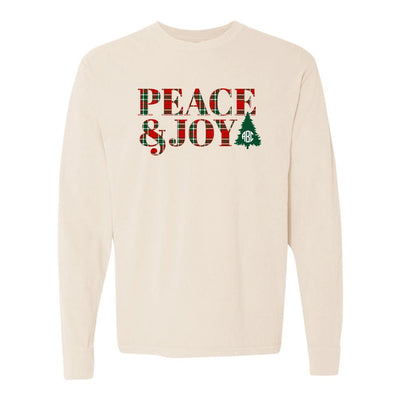 Monogrammed 'Peace & Joy' Long Sleeve T-Shirt - United Monograms